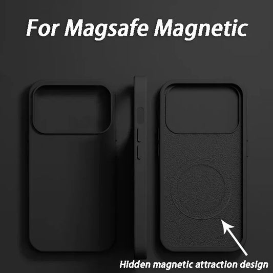 Luxury For Magsafe Wireless Charge Case For iPhone 18 17 15 12 14 13 16 12 Pro Max Liquid Silicone Shockproof Protective Cover