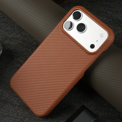 Carbon Fiber Weave Pattern Genuine Leather Case for IPhone 18,17,16,15,14 pro max