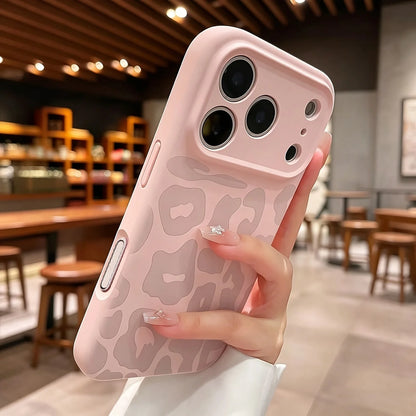 Leopard Pattern Liquid Silicone Case for iPhone 18 17 16 Pro Max Air 14 15 Plus 13
