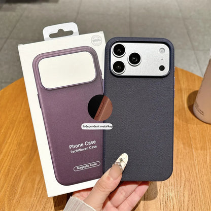 Woven Magnetic Case For iPhone 18 Pro 17 16 15 14 13 12 11 Pro Max Wireless Charging.
