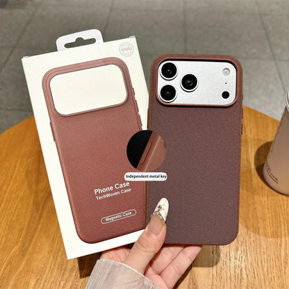 Woven Magnetic Case For iPhone 18 Pro 17 16 15 14 13 12 11 Pro Max Wireless Charging.
