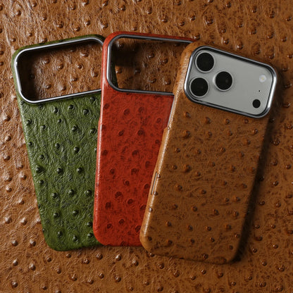 Ostrich Genuine Leather Case for Iphone 18,17,16,15,14,13 pro max/air.