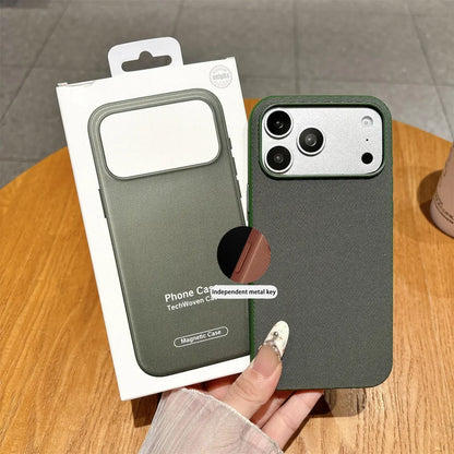 Woven Magnetic Case For iPhone 18 Pro 17 16 15 14 13 12 11 Pro Max Wireless Charging.