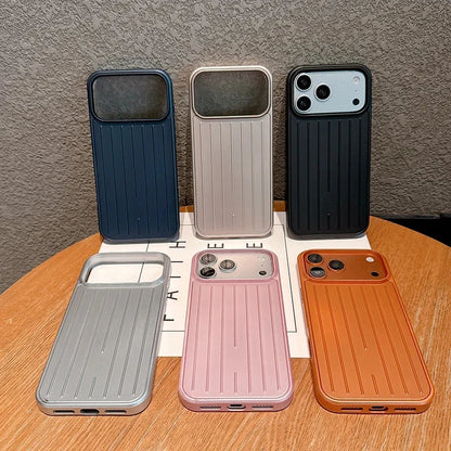 Luxury Striped Luggage Texture Phone Case For IPhone 18 17 16 15 14 13 Pro Max