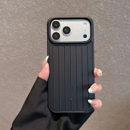 Luxury Striped Luggage Texture Phone Case For IPhone 18 17 16 15 14 13 Pro Max