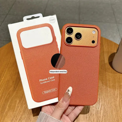 Woven Magnetic Case For iPhone 18 Pro 17 16 15 14 13 12 11 Pro Max Wireless Charging.