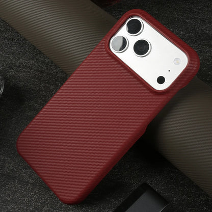 Carbon Fiber Weave Pattern Genuine Leather Case for IPhone 18,17,16,15,14 pro max