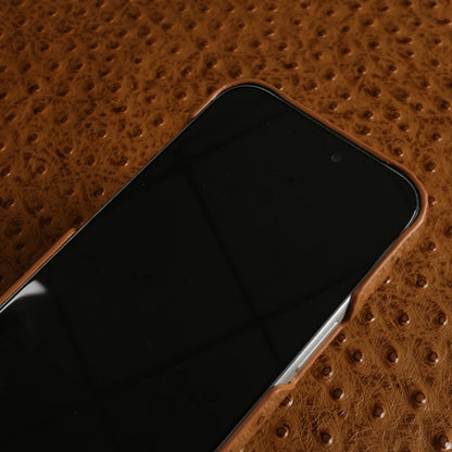 Ostrich Genuine Leather Case for Iphone 18,17,16,15,14,13 pro max/air.