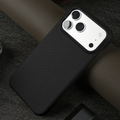 Carbon Fiber Weave Pattern Genuine Leather Case for IPhone 18,17,16,15,14 pro max