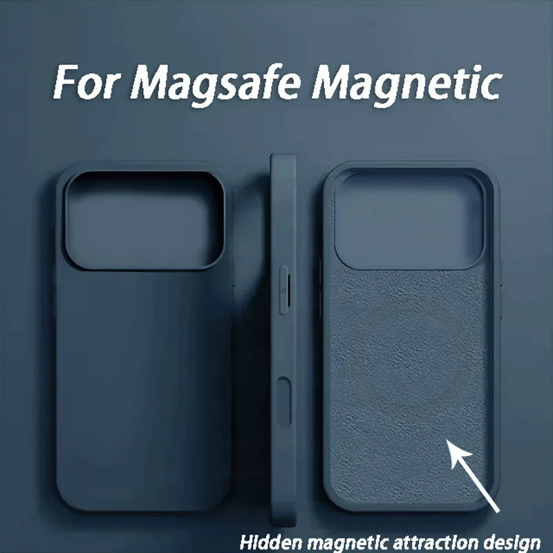 Luxury For Magsafe Wireless Charge Case For iPhone 18 17 15 12 14 13 16 12 Pro Max Liquid Silicone Shockproof Protective Cover