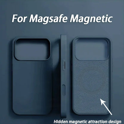 Luxury For Magsafe Wireless Charge Case For iPhone 18 17 15 12 14 13 16 12 Pro Max Liquid Silicone Shockproof Protective Cover