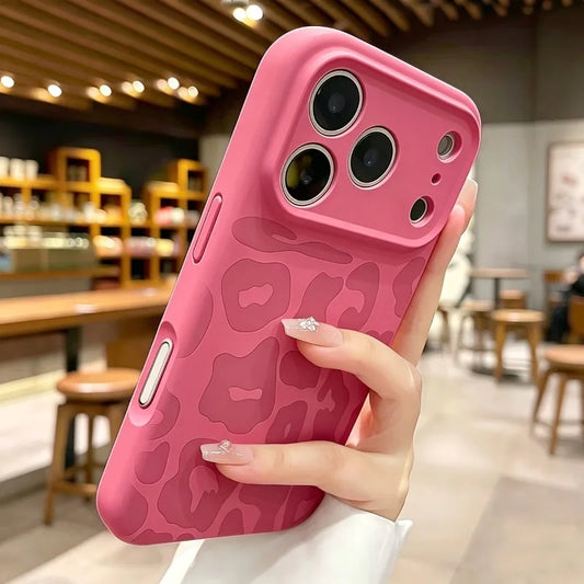 Leopard Pattern Liquid Silicone Case for iPhone 18 17 16 Pro Max Air 14 15 Plus 13